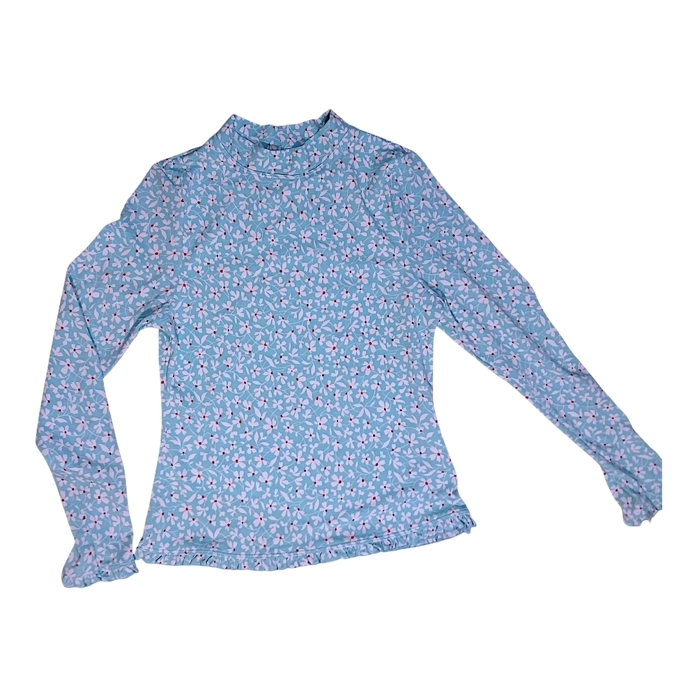 Lands' End Kids Aqua Floral One Piece